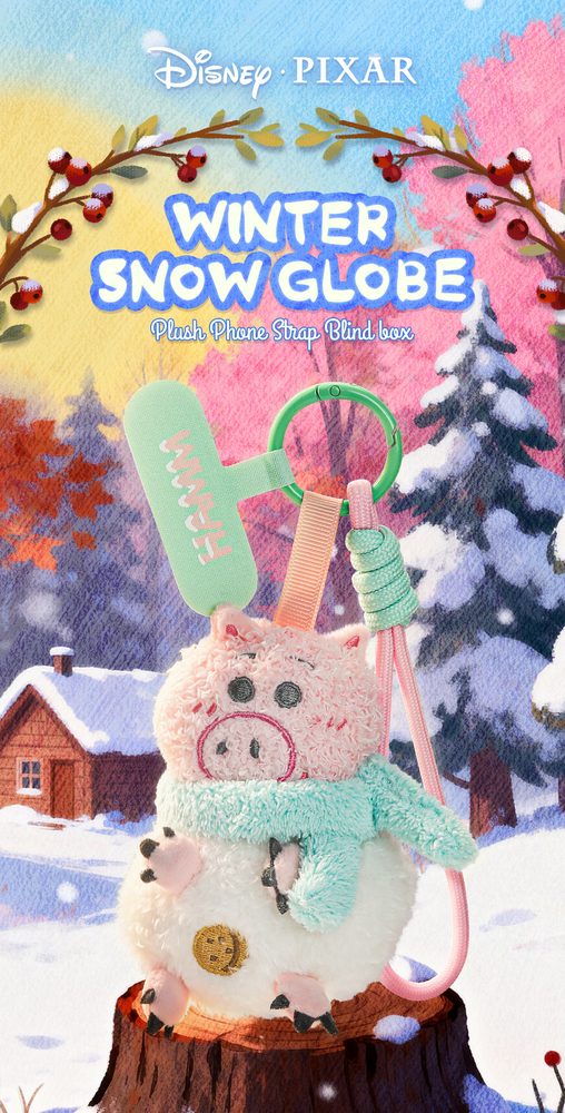 52TOYS BLINDBOX ピクサー・冬の雪小屋 ぬいぐるみスマホストラップ (52TOYS BLINDBOX PIXER WINTER SNOW GLOBE)