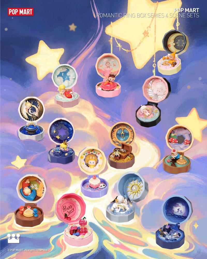 POPMART Romantic Ring Box シリーズ4シーンセット (POPMART Romantic Ring Box Series 4 Scene Set)