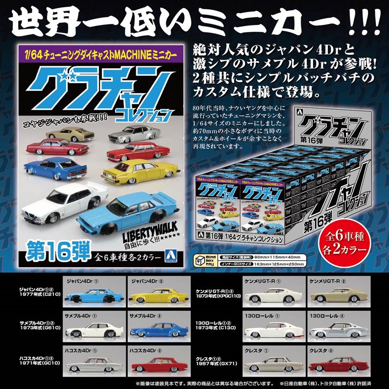1/64ダイキャストミニカー グラチャンコレクション Part.16 (1/64 Diecast Mini Car Gurachan Collection Part. 16)