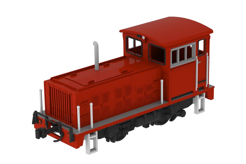 1/80スケール プラスチックキット 小型機関車(L型オレンジ) (1/80 Scale Plastic Kit Switcher (L-shaped Orange color))