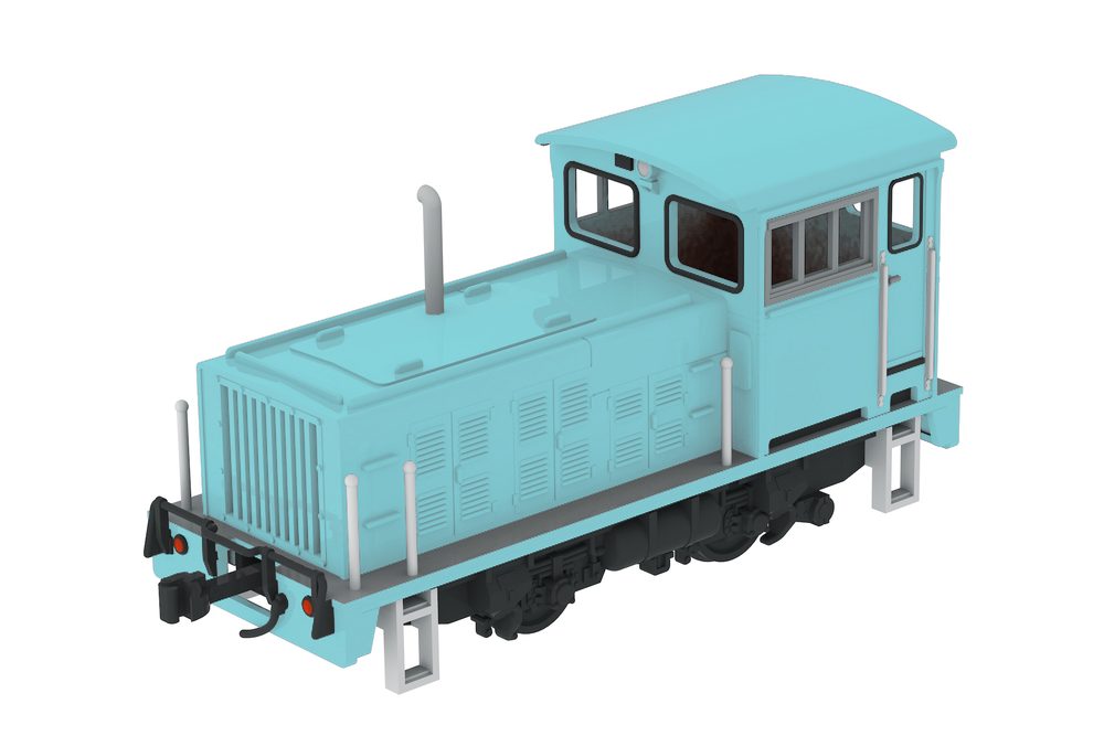 1/80スケール プラスチックキット 小型機関車(L型ブルー) (1/80 Scale Plastic Kit Switcher (L-shaped Blue color))