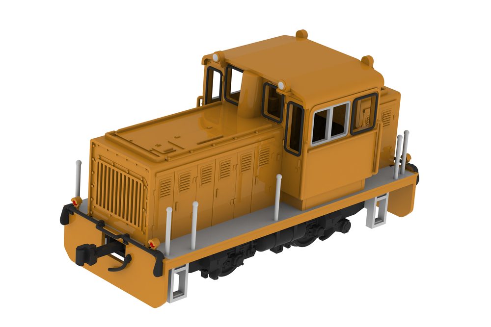 1/80スケール プラスチックキット 小型機関車(凸型イエロー) (1/80 Scale Plastic Kit Switcher (convex-shaped Yellow color))