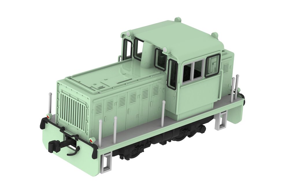 1/80スケール プラスチックキット 小型機関車(凸型グリーン) (1/80 Scale Plastic Kit Switcher (convex-shaped Green color))