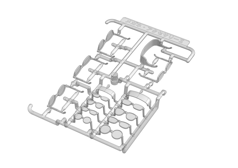 MODELING SUPPLY プラスチック製オプションパーツ メガネ・アクセサリー II 1 クリア (MODELING SUPPLY Optional Plastic Parts Glasses Accessories II 1 Clear)