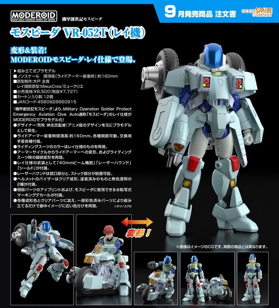 MODEROID 機甲創世記モスピーダ モスピーダ VR-052T(レイ機) (Moderoid "Genesis Climber Mospeada" Mospeada VR-052T (Ray Type))