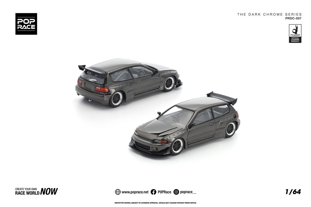 1/64 PANDEM CIVIC EG6 DARK CHROME (1/64 PANDEM CIVIC EG6 DARK CHROME)