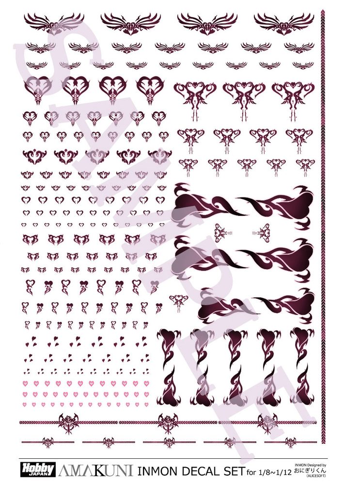 INMONデカールセットVol.1 1/8-1/12スケール用 (INMON Decal Set Vol. 1 for 1/8-1/12 Scale)