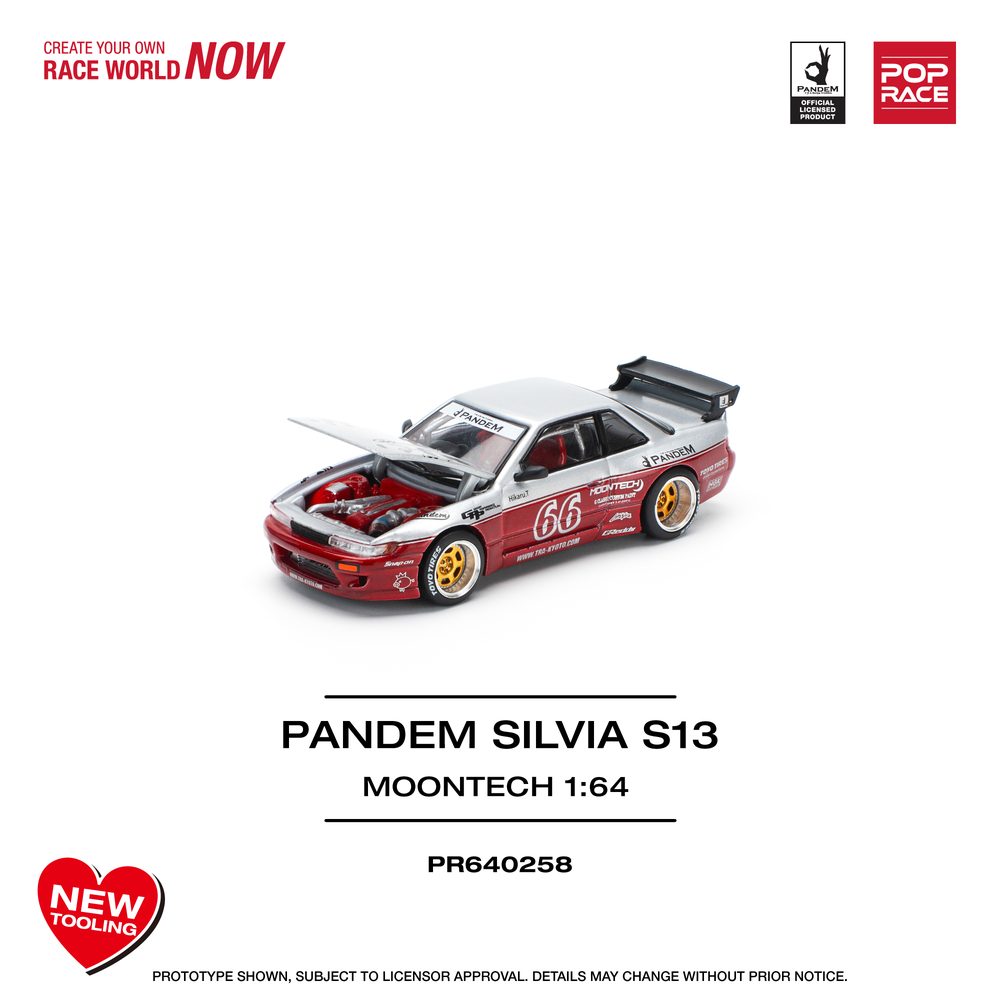 1/64 PANDEM SILVIA S13 - MOONTECH RED (1/64 PANDEM SILVIA S13 - MOONTECH RED)
