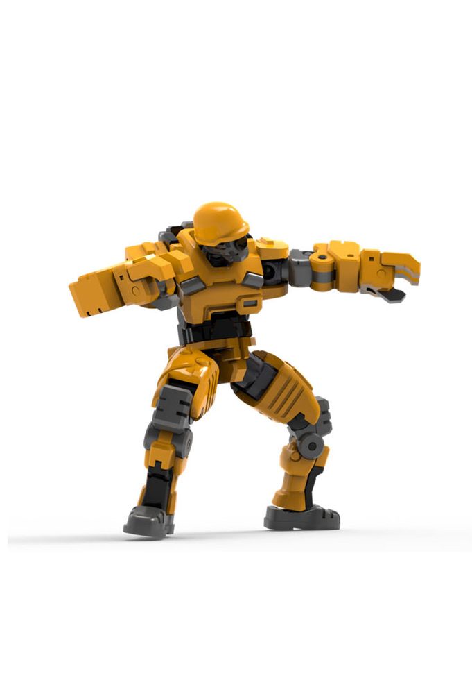 WARRIORS WORKSHOP レムナント・ドーム シリーズ WWS-O-01/04 マッチソルジャー/インダストリアルソルジャーズ 1/30スケール プラスチックモデルキット(イエロー) (WARRIORS WORKSHOP "REMNANT DOME" SERIES WWS-O-01/04 MATCH SOLDIER/INDUSTRIAL SOLDIERS 1/30 SCALE PLASTIC MODEL KIT (YELLOW))