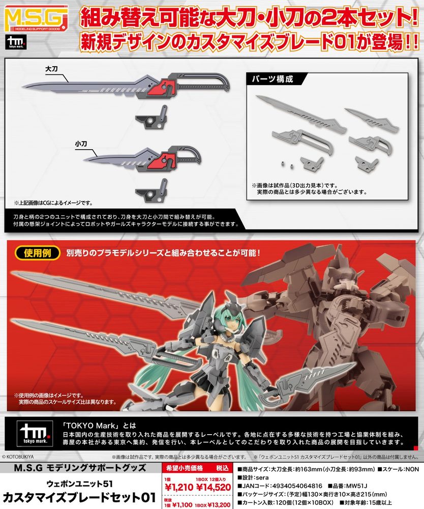 M.S.G モデリングサポートグッズ ウェポンユニット51 カスタマイズブレードセット01 (M.S.G Modeling Support Goods Weapon Unit 51 Customize Blade Set 01)