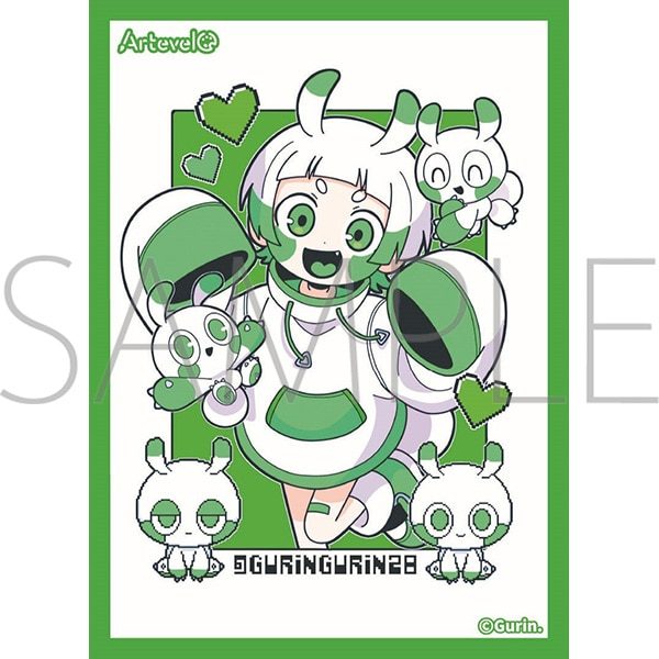 Arteveloカードスリーブ Gurin. Neon green monster art-014 (Artevelo Card Sleeve Gurin. Neon Green Monster art-014)