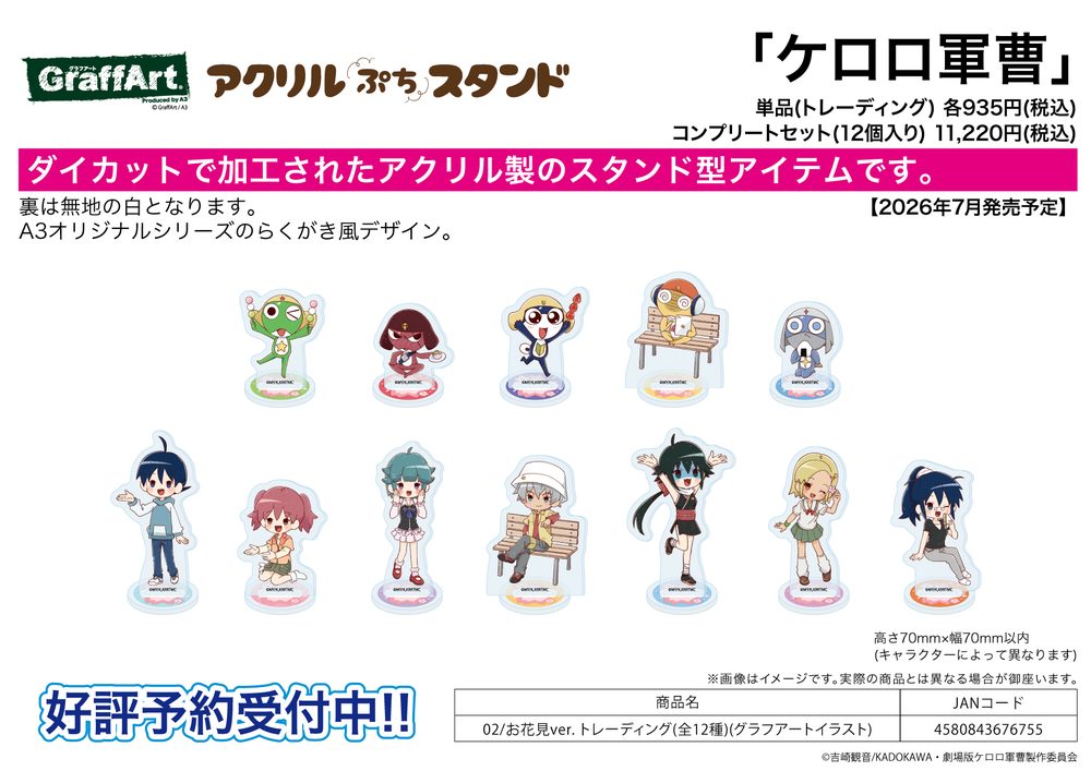 アクリルぷちスタンド ケロロ軍曹 02 お花見Ver.(グラフアートイラスト) (Acrylic Petit Stand "Sgt. Frog" 02 Ohanami Ver. (Graff Art Illustration))