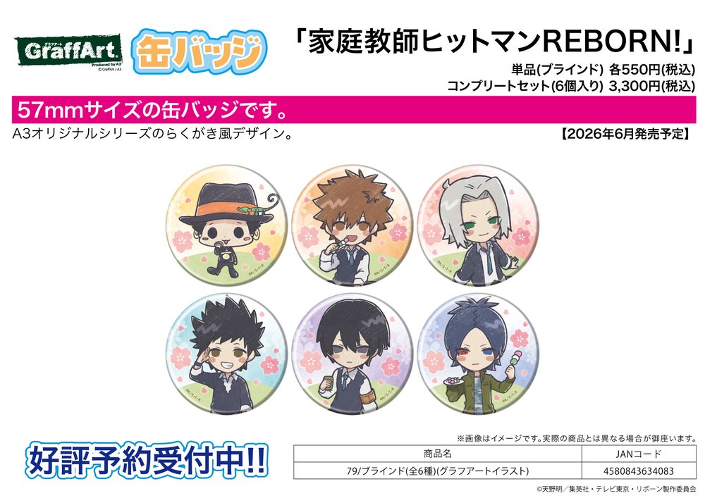 缶バッジ 家庭教師ヒットマンREBORN! 79 グラフアートイラスト (Can Badge "Reborn!" 79 Graff Art Illustration)