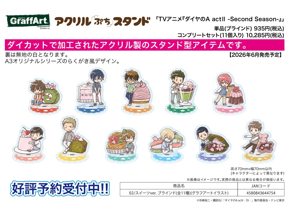 アクリルぷちスタンド ダイヤのA act II -Second Season- 02 スイーツVer.(グラフアートイラスト) (Acrylic Petit Stand "Ace of Diamond act II -Second Season-" 02 Sweets Ver. (Graff Art Illustration))