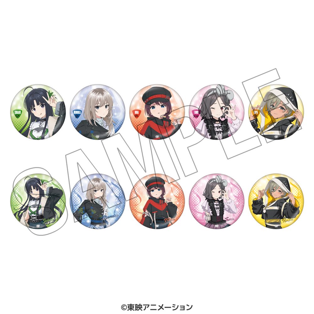 ガールズバンドクライ 描き下ろしトレーディング缶バッジ ステージ衣装風 ("Girls Band Cry" Original Illustration Trading Can Badge Stage Costume Style)