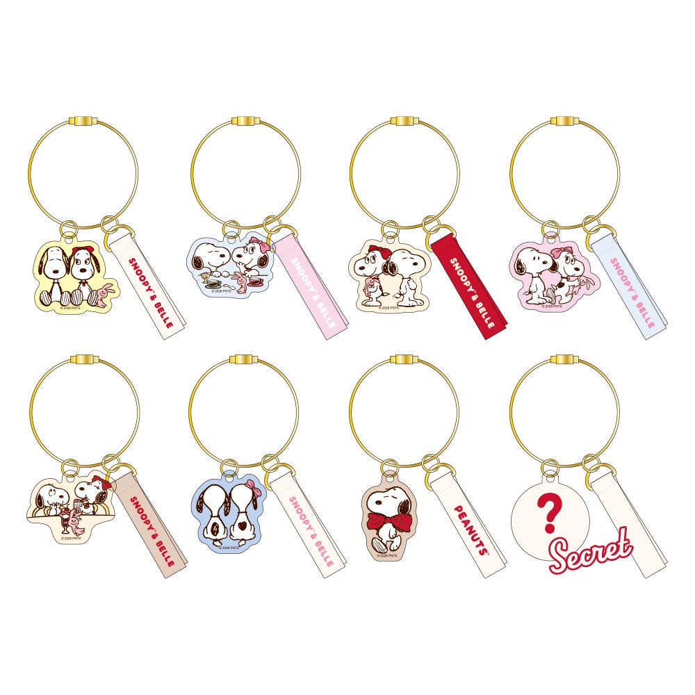 -50th Anniversary- SNOOPY&BELLE シークレット2チャームワイヤーキーリング スヌーピー&ベル (-50th Anniversary- SNOOPY&BELLE Secret 2 Charm Wire Key Ring Snoopy & Belle)