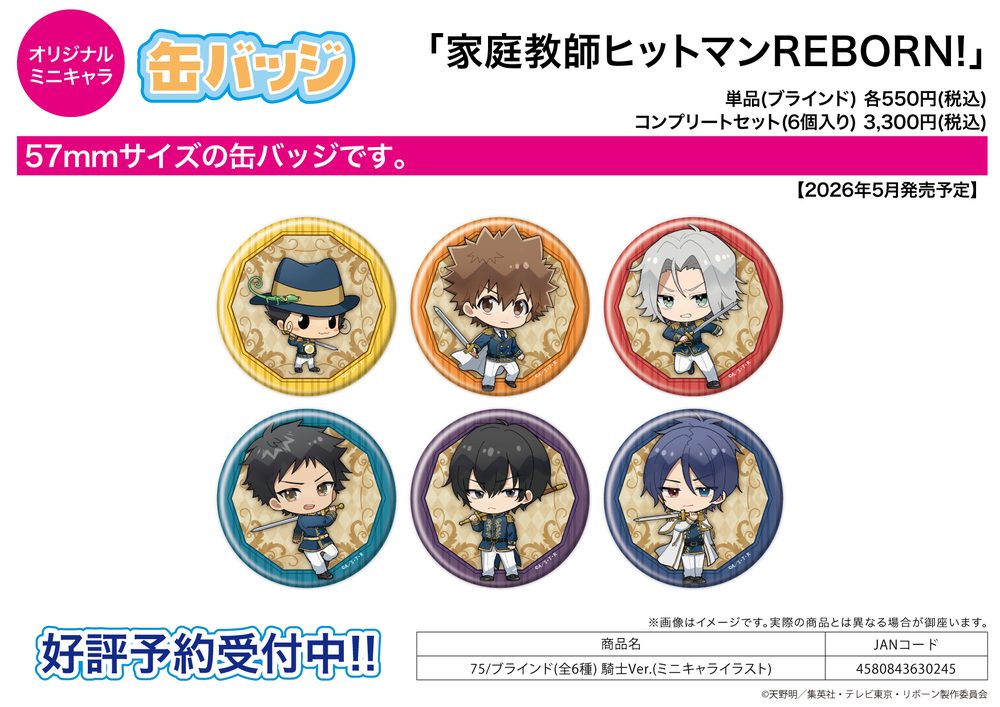 缶バッジ 家庭教師ヒットマンREBORN! 75 騎士Ver.(ミニキャライラスト) (Can Badge "Reborn!" 75 Knight Ver. (Mini Character Illustration))