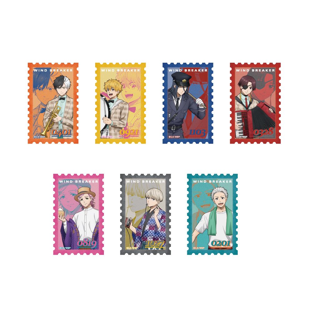 WIND BREAKER トレーディング切手風ステッカー ゆうえんちVer. ("Wind Breaker" Trading Stamp Style Sticker Amusement Park Ver.)