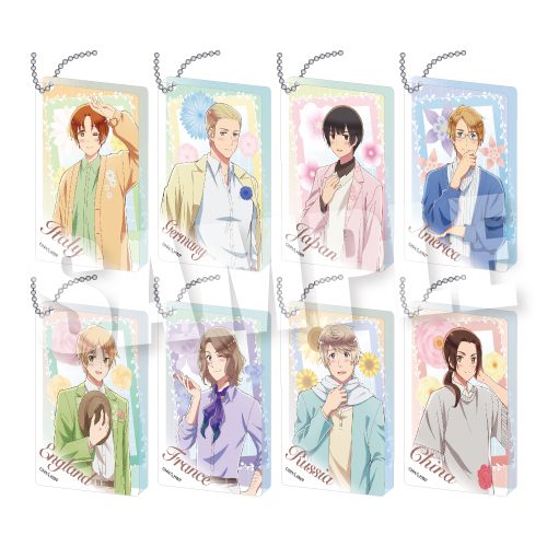 ヘタリア World☆Stars トレーディングアクリルブロックキーホルダー パステルフラワーコーデVer. ("Hetalia World Stars" Trading Acrylic Block Key Chain Pastel Flower Outfit Ver.)