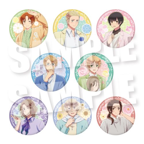 ヘタリア World☆Stars トレーディング缶バッジ パステルフラワーコーデVer. ("Hetalia World Stars" Trading Can Badge Pastel Flower Outfit Ver.)
