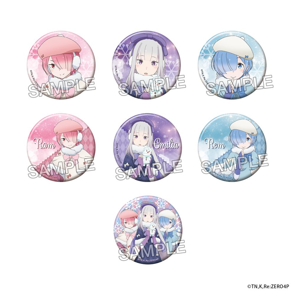 Re:ゼロから始める異世界生活 トレーディングきらきら缶バッジ Winter Snow Ver. ("Re:Zero kara Hajimeru Isekai Seikatsu" Trading Kirakira Can Badge Winter Snow Ver.)