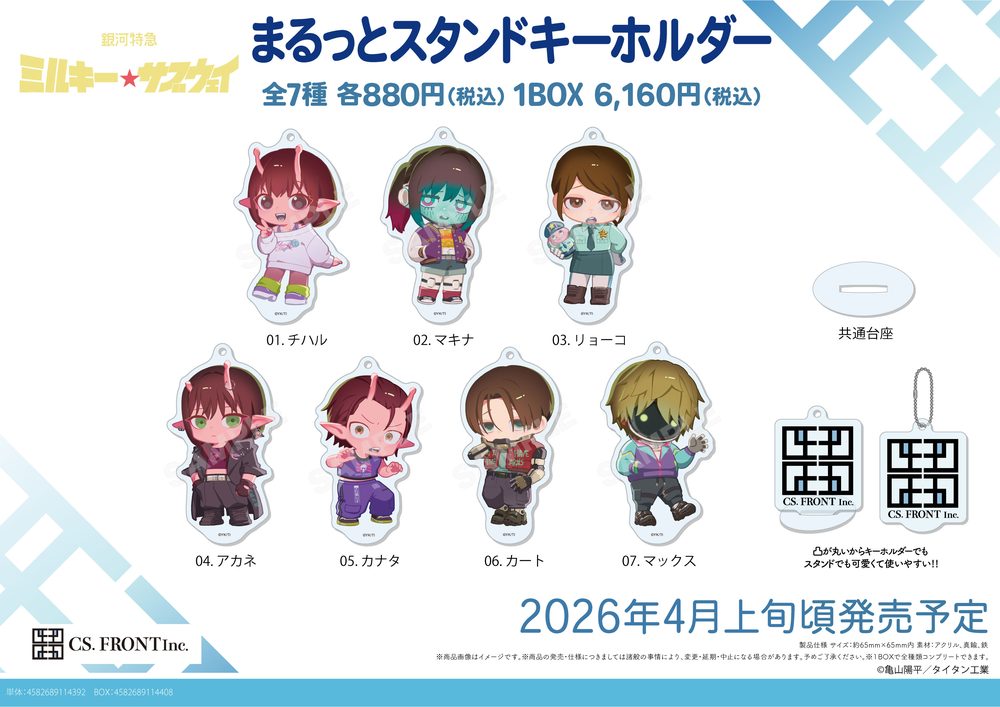 銀河特急 ミルキー☆サブウェイ まるっとスタンドキーホルダー 01 ("MILKY SUBWAY THE GALACTIC LIMITED EXPRESS" Marutto Stand Key Chain 01)