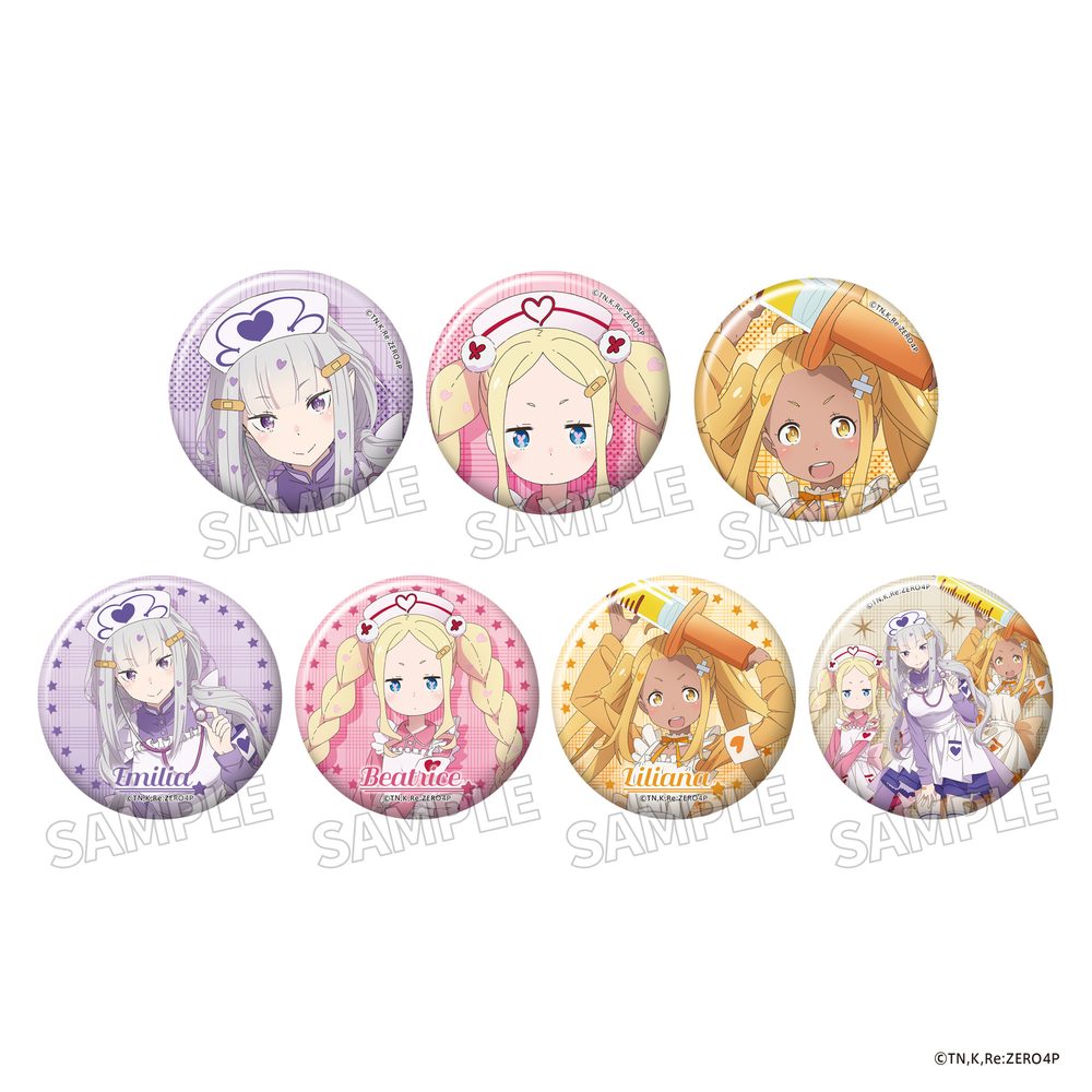 Re:ゼロから始める異世界生活 トレーディングきらきら缶バッジ ナースメイドコスVer. ("Re:Zero kara Hajimeru Isekai Seikatsu" Trading Kirakira Can Badge Nurse Maid Costume Ver.)