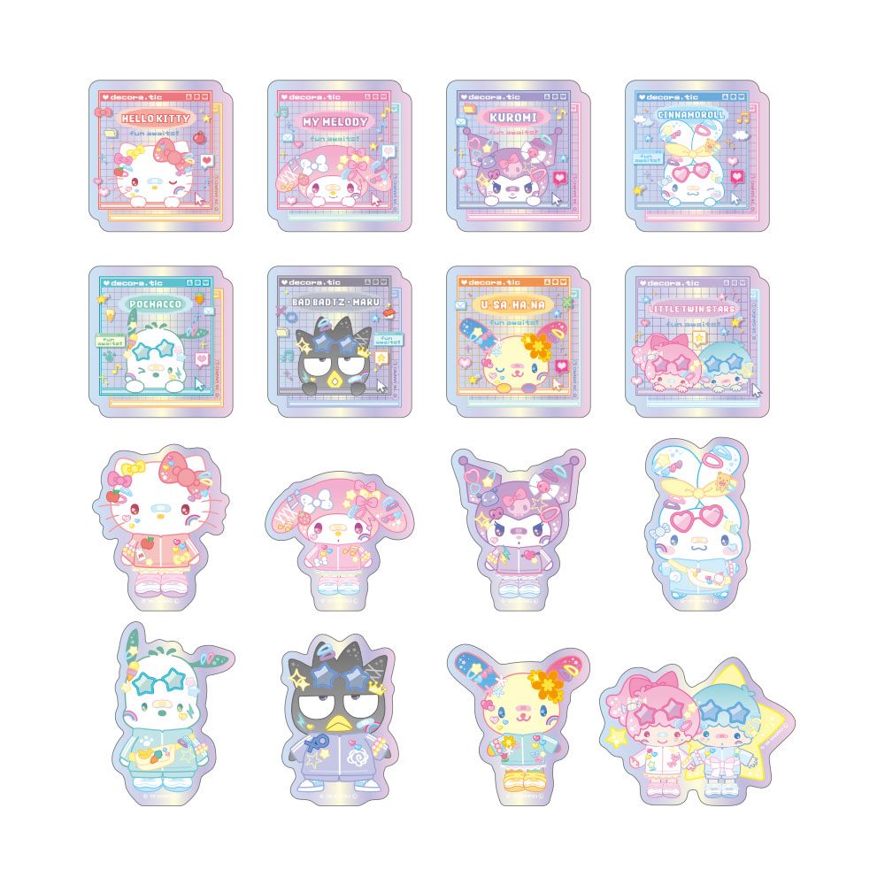 サンリオキャラクターズ トレーディングオーロラステッカー でこらちっく (Sanrio Characters Trading Aurora Sticker Decoratic)