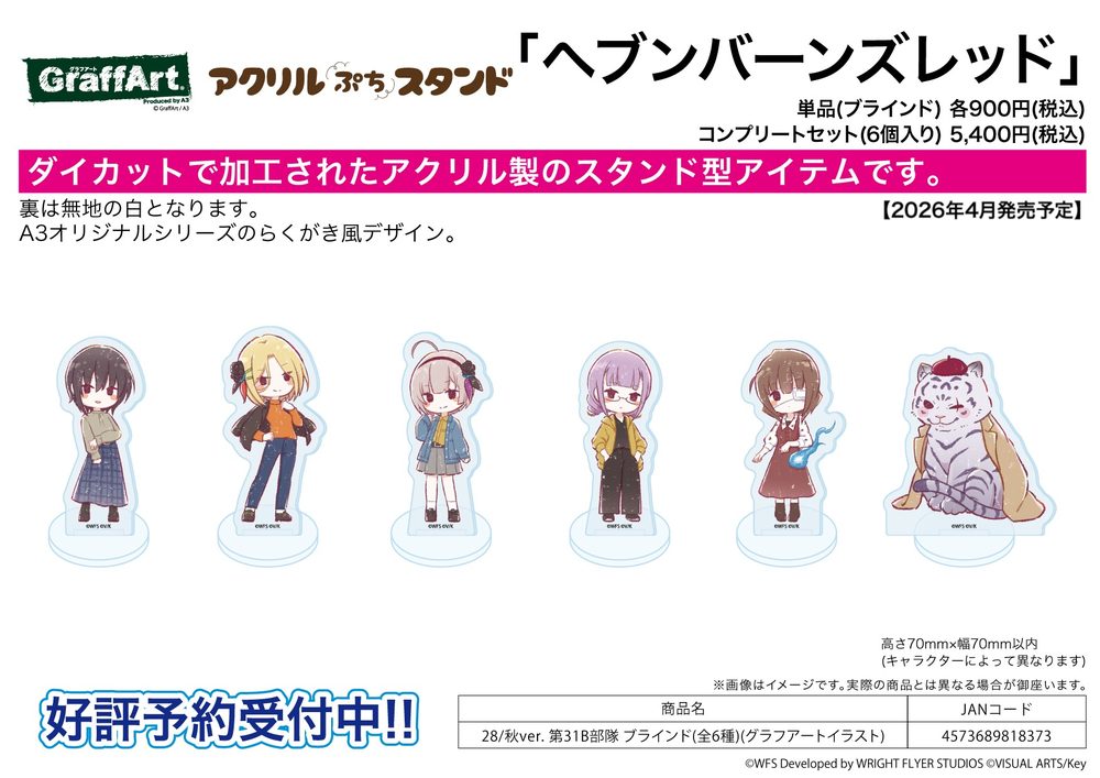 アクリルぷちスタンド ヘブンバーンズレッド 28 秋Ver. 第31B部隊(グラフアートイラスト) (Acrylic Petit Stand "Heaven Burns Red" 28 Autumn Ver. 31B Unit (Graff Art Illustration))