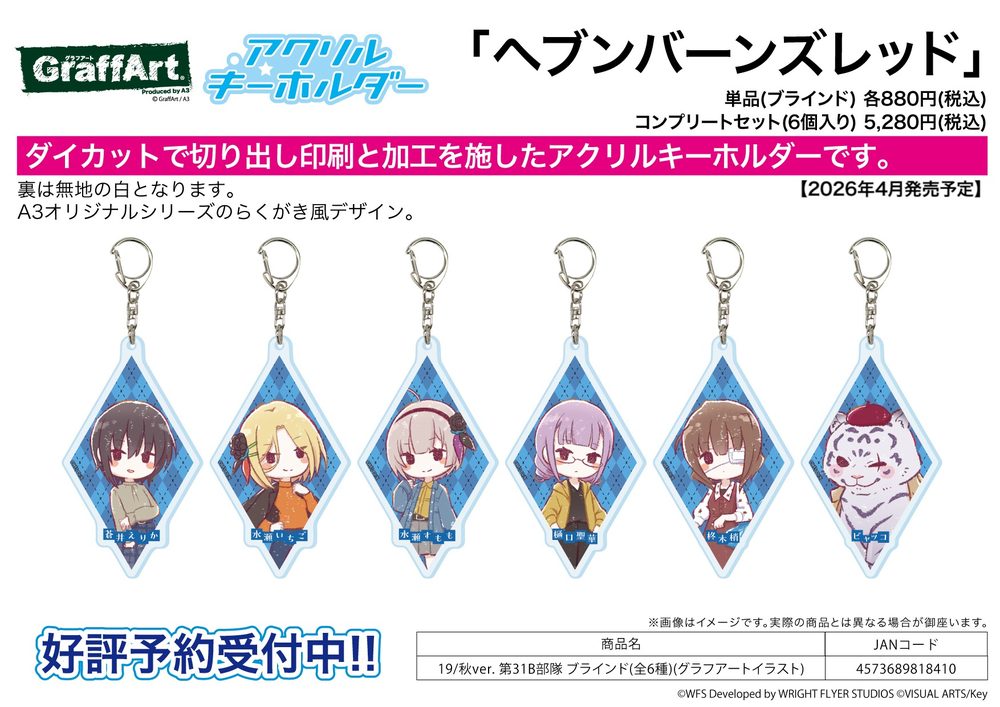 アクリルキーホルダー ヘブンバーンズレッド 19 秋Ver. 第31B部隊(グラフアートイラスト) (Acrylic Key Chain "Heaven Burns Red" 19 Autumn Ver. 31B Unit (Graff Art Illustration))