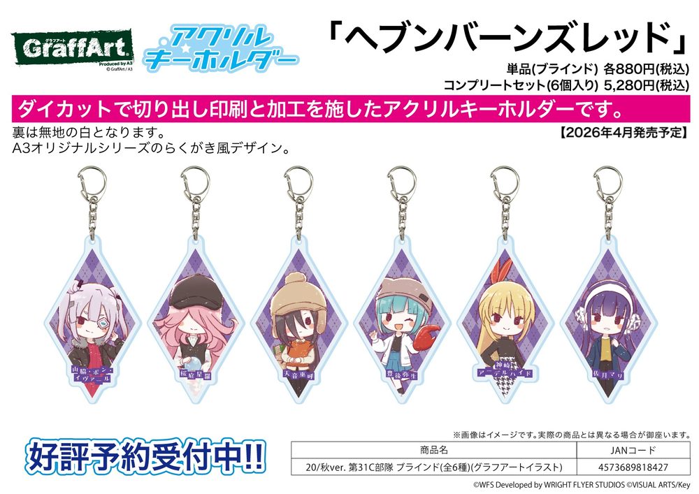 アクリルキーホルダー ヘブンバーンズレッド 20 秋Ver. 第31C部隊(グラフアートイラスト) (Acrylic Key Chain "Heaven Burns Red" 20 Autumn Ver. 31C Unit (Graff Art Illustration))