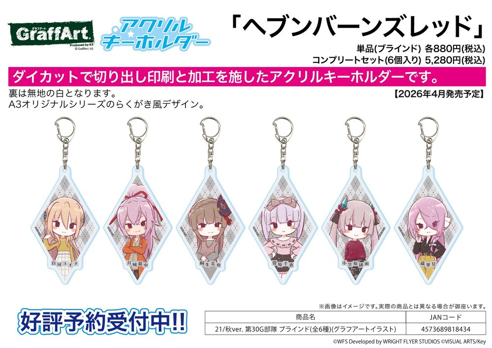 アクリルキーホルダー ヘブンバーンズレッド 21 秋Ver. 第30G部隊(グラフアートイラスト) (Acrylic Key Chain "Heaven Burns Red" 21 Autumn Ver. 30G Unit (Graff Art Illustration))