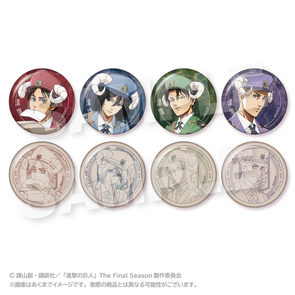 進撃の巨人 トレーディング缶バッジ おとどけメェるVer.(描き下ろし) ("Attack on Titan" Trading Can Badge Otodoke Mail Ver. (Original Illustration))