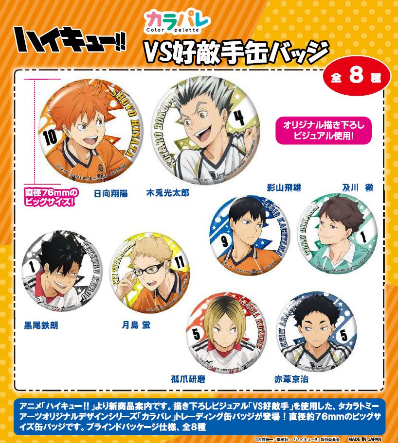 カラパレ ハイキュー!! VS好敵手 缶バッジ (Color Palette "Haikyu!!" VS Good Rivals Can Badge)