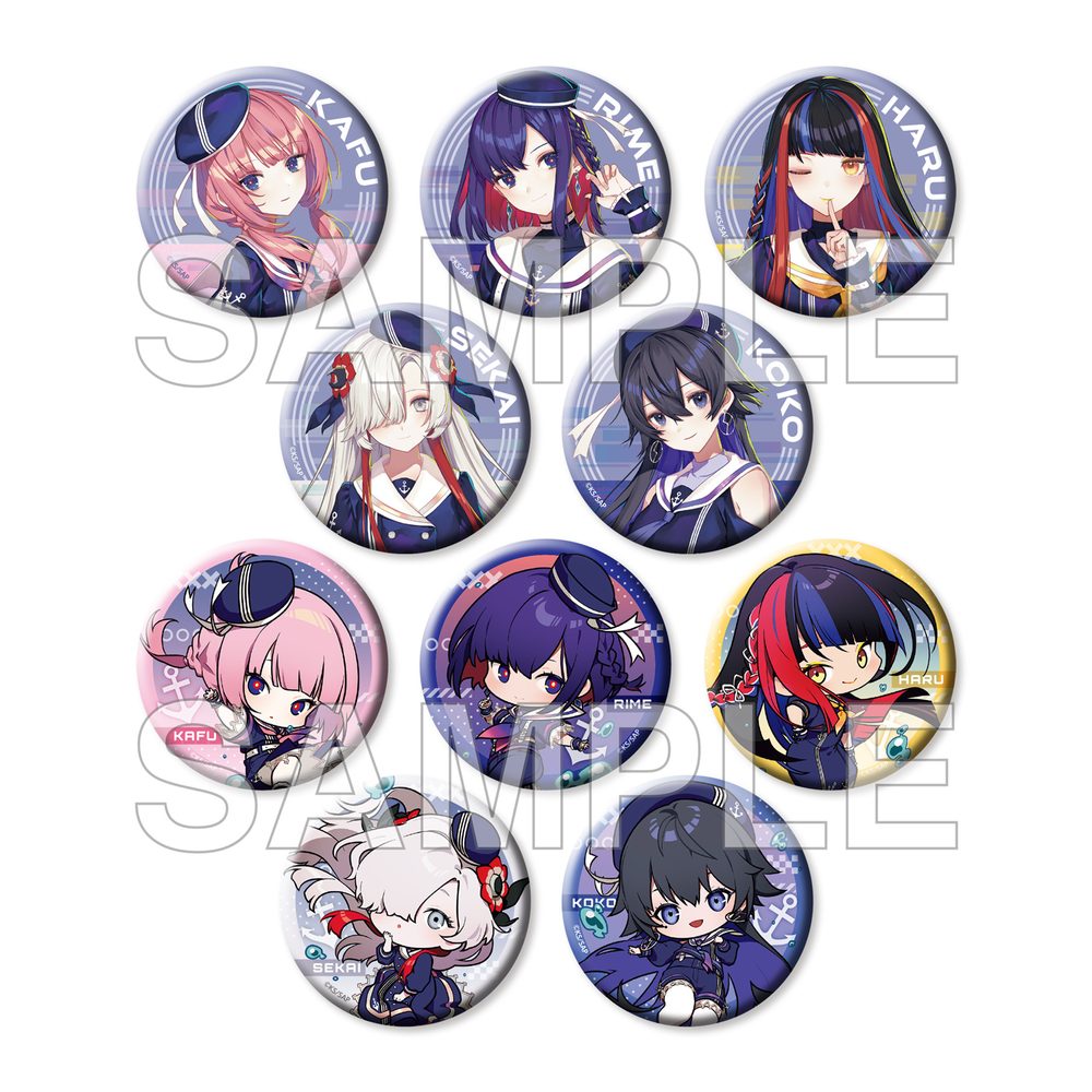 神椿市建設中。 トレーディング缶バッジ Marine Look Ver. ("KAMITSUBAKI CITY UNDER CONSTRUCTION" Trading Can Badge Marine Look Ver.)