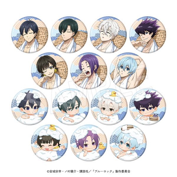 ブルーロック トレーディング和紙風缶バッジ お風呂Ver. ("Blue Lock" Trading Japanese Paper Style Can Badge Bath Ver.)