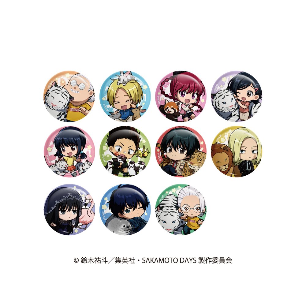 SAKAMOTO DAYS トレーディングミニキャラ缶バッジ アニマルVer. ("Sakamoto Days" Trading Mini Character Can Badge Animal Ver.)