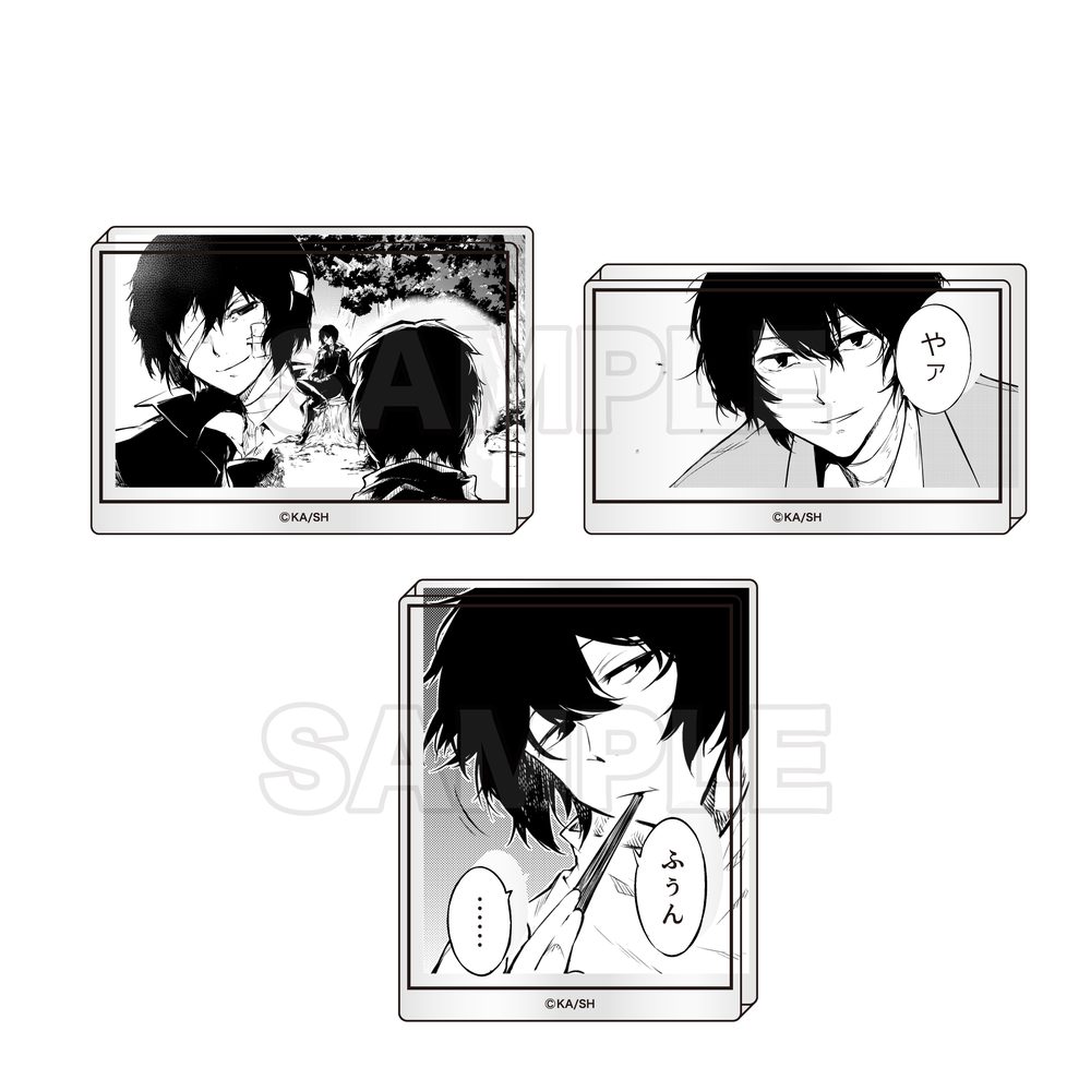 文豪ストレイドッグス コマプレートスタンド 3個セット D ("Bungo Stray Dogs" Panel Plate Stand 3 Set D)