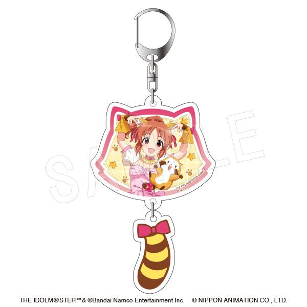 アイドルマスター シンデレラガールズ×ラスカル しっぽ付き2連アクリルキーホルダー 安部菜々 ("The Idolmaster Cinderella Girls" x "Rascal the Raccoon" Twin Acrylic Key Chain with Tail Abe Nana)