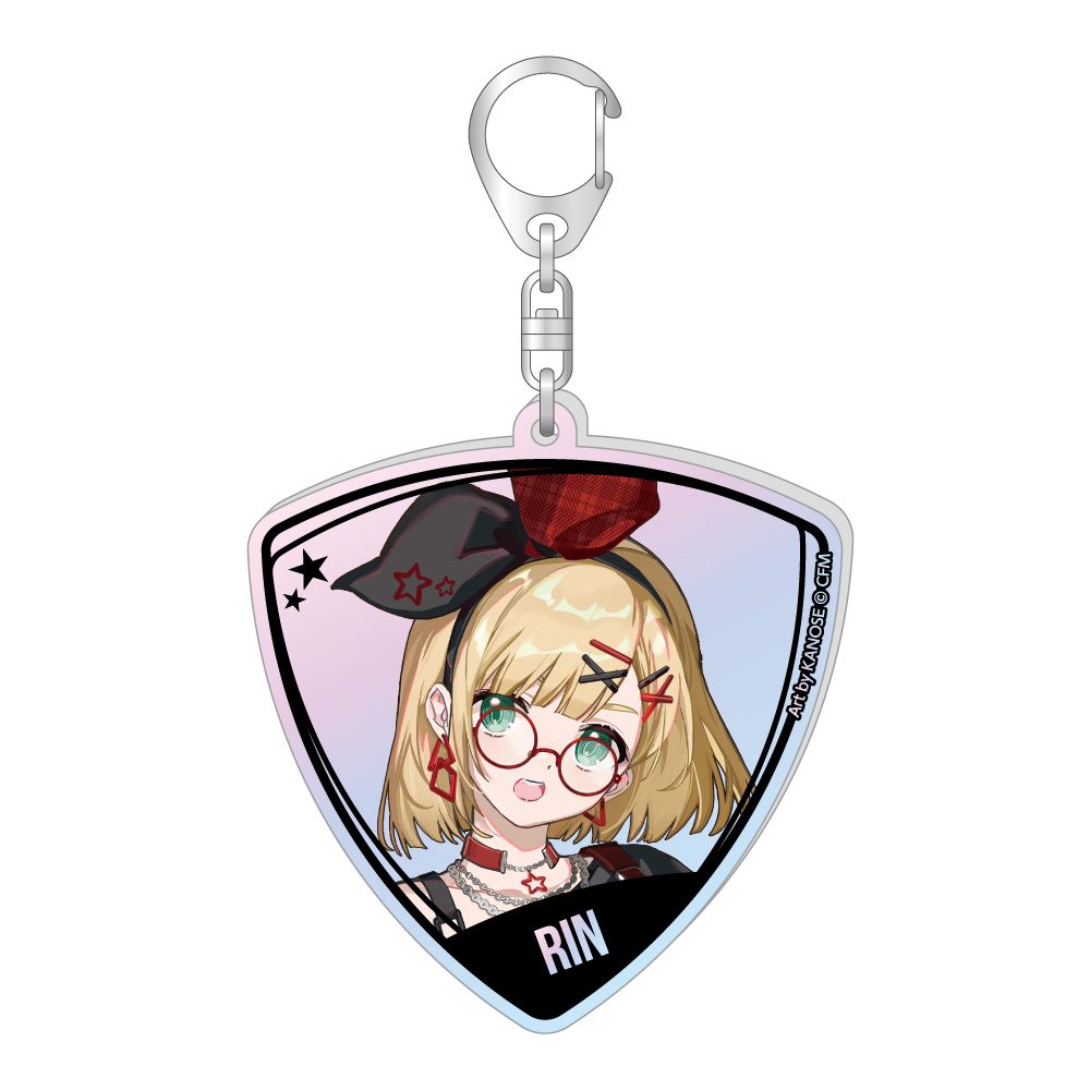 初音ミク ピック型オーロラアクリルキーホルダー バンドVer. 鏡音リン (Hatsune Miku Pick Type Aurora Acrylic Key Chain Band Ver. Kagamine Rin)