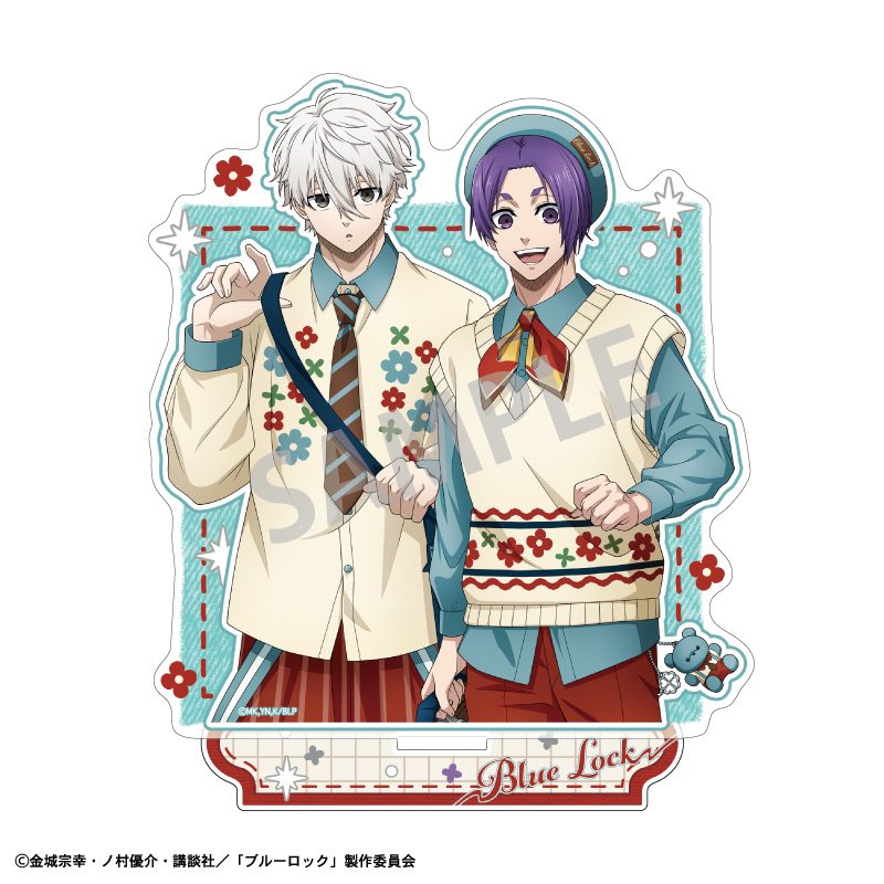 ブルーロック ペアアクリルスタンド 凪誠士郎&御影玲王 カントリーファッション ("Blue Lock" Pair Acrylic Stand Nagi Seishiro & Mikage Reo Country Fashion)