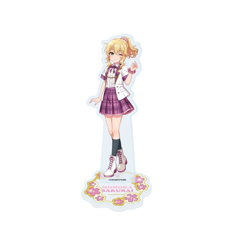 アクリルスタンド アイドルマスター シンデレラガールズ 27 櫻井桃華 制服アイドル衣装風(描き下ろしイラスト) (Acrylic Stand "The Idolmaster Cinderella Girls" 27 Sakurai Momoka School Uniform Idol Costume Style (Original Illustration))