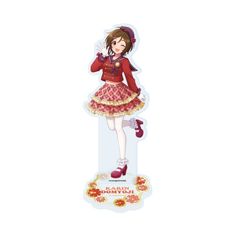 アクリルスタンド アイドルマスター シンデレラガールズ 33 道明寺歌鈴 制服アイドル衣装風(描き下ろしイラスト) (Acrylic Stand "The Idolmaster Cinderella Girls" 33 Domyoji Karin School Uniform Idol Costume Style (Original Illustration))