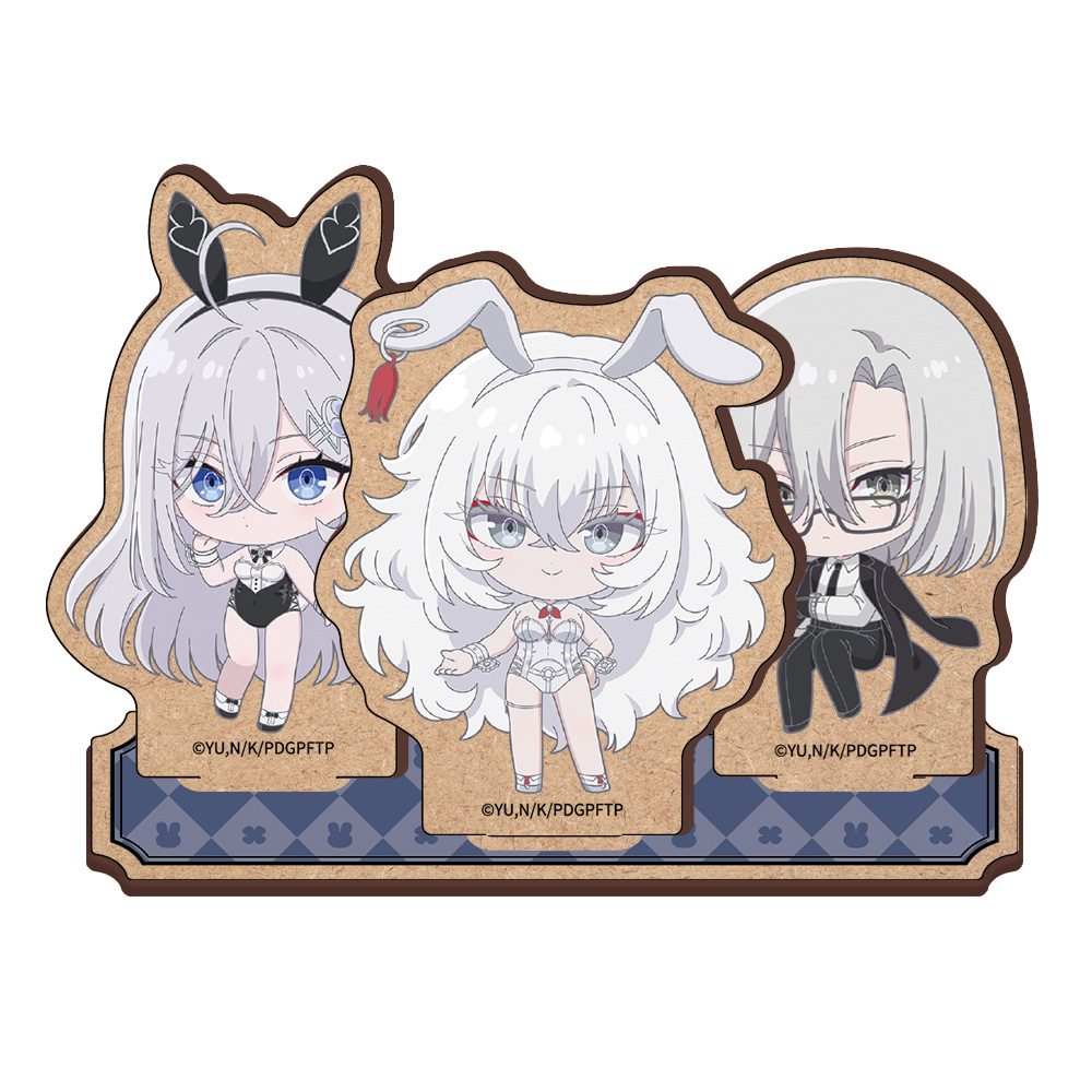 死亡遊戯で飯を食う。 木製キャラスタンド ミニキャラ集合 ("Playing Death Games to Put Food on the Table" Wooden Chara Stand Mini Character Group)