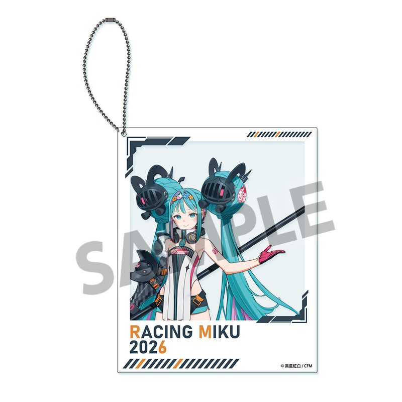 レーシングミク 2026 キービジュアル1 Ver. ポラロイド風アクリルキーホルダー (Racing Miku 2026 Key Visual 1 Ver. Polaroid-style Acrylic Keychain)