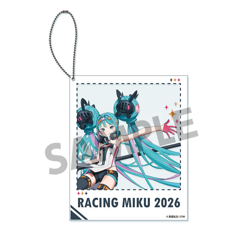 レーシングミク 2026 キービジュアル2 Ver. ポラロイド風アクリルキーホルダー (Racing Miku 2026 Key Visual 2 Ver. Polaroid-style Acrylic Keychain)