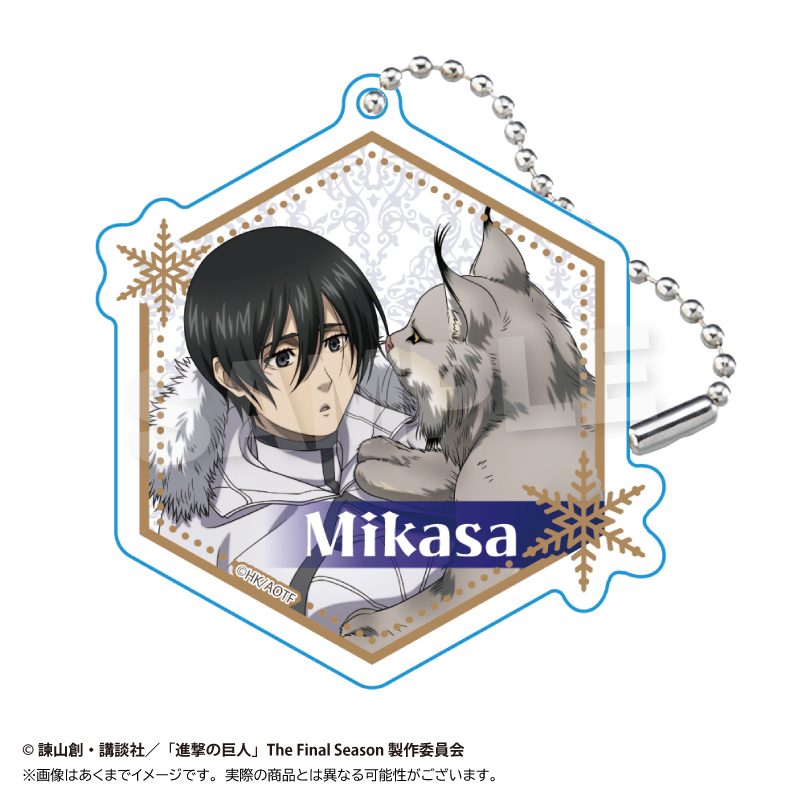 進撃の巨人 アクリルキーホルダー ウィンターアニマルVer. ミカサ ("Attack on Titan" Acrylic Key Chain Winter Animal Ver. Mikasa)