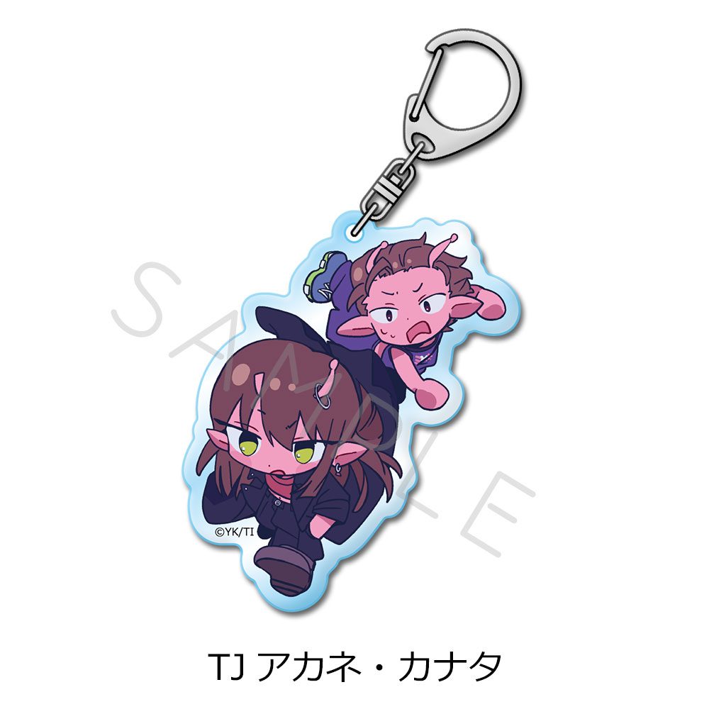銀河特急 ミルキー☆サブウェイ アクリルキーホルダー ちぽっけ TJ アカネ・カナタ ("MILKY SUBWAY THE GALACTIC LIMITED EXPRESS" Acrylic Key Chain Chipokke TJ Akane & Kanata)