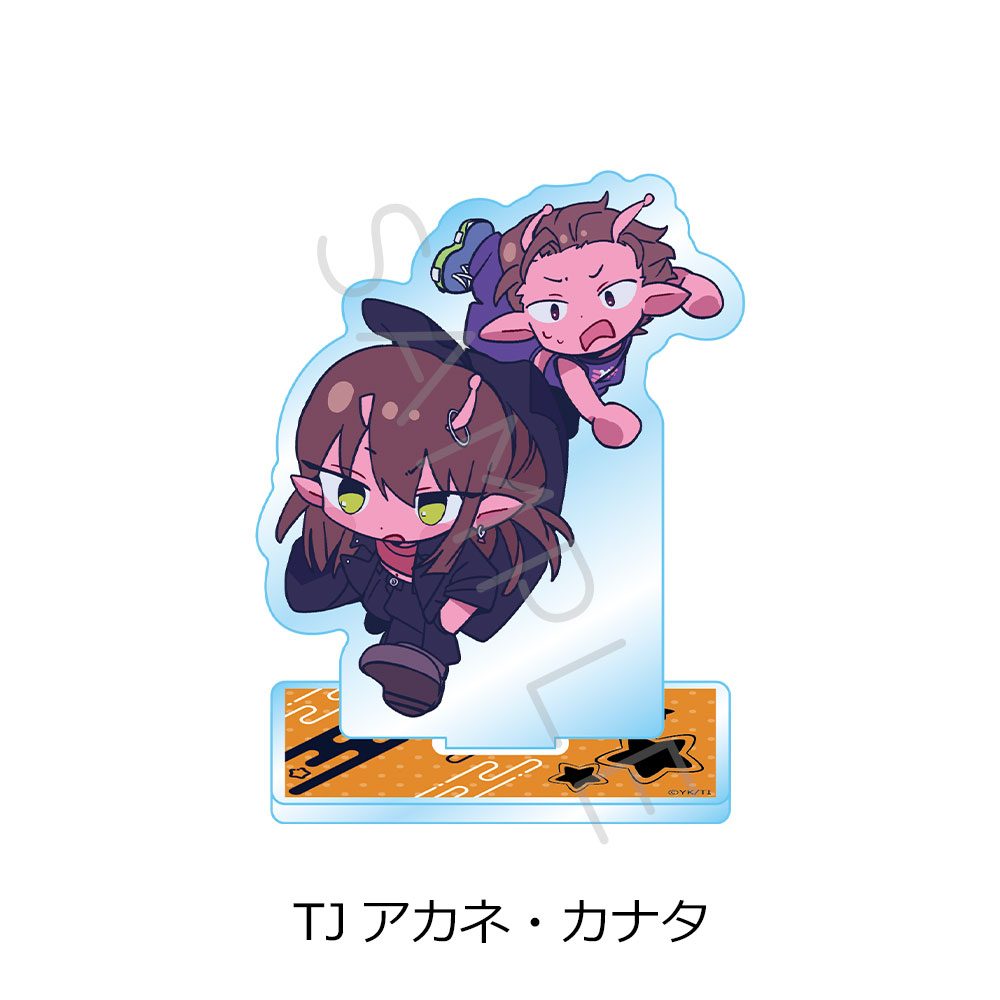 銀河特急 ミルキー☆サブウェイ アクリルスタンド ちぽっけ TJ アカネ・カナタ ("MILKY SUBWAY THE GALACTIC LIMITED EXPRESS" Acrylic Stand Chipokke TJ Akane & Kanata)