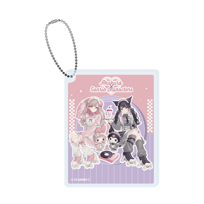 アクリルブロックキーホルダー 赤倉×サンリオキャラクターズ 03 マイメロディ&クロミ(コラボイラスト) (Acrylic Block Key Chain Akakura x Sanrio Characters 03 My Melody & Kuromi (Collaboration Illustration))